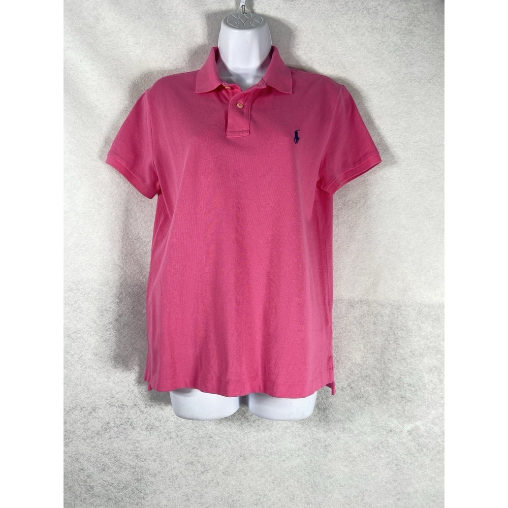 Polo Ralph Lauren Polo Shirt Women's Medium Pink Short Sleeves Cotton New